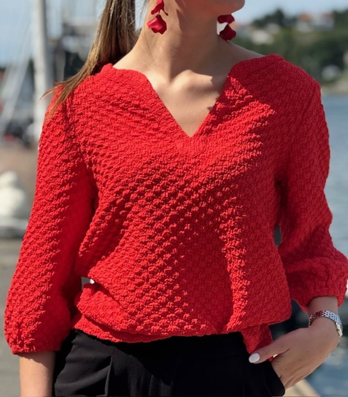 Blusar/skjortor - Viyanni V-neck Top – Poppy Red